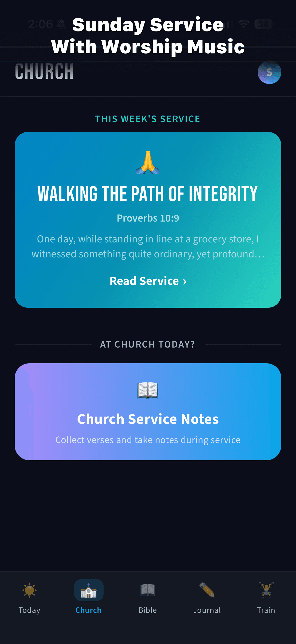 Sunday church service